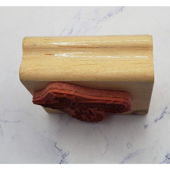 Holiday Christmas Candle With Holly Canadian Maple Collections Rubber Stamp - Picture 2 of 8